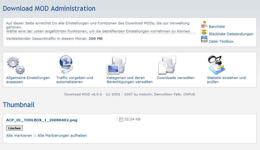 Thumbnails verwalten