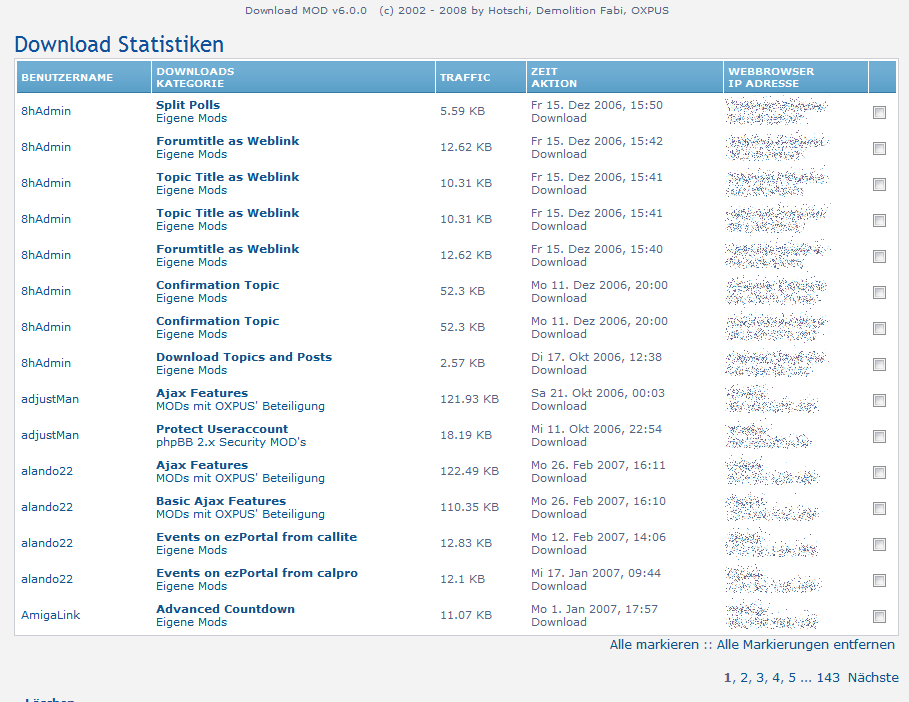 Statistikaufstellung