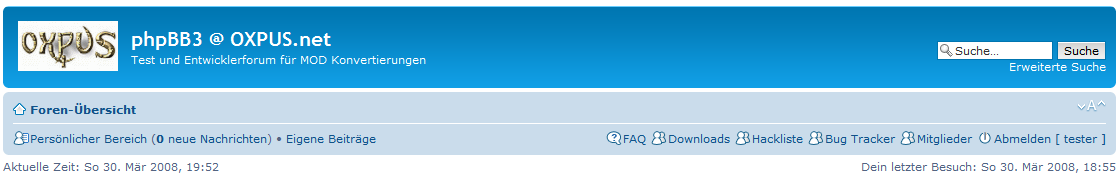 Menüerweiterung für den MOD