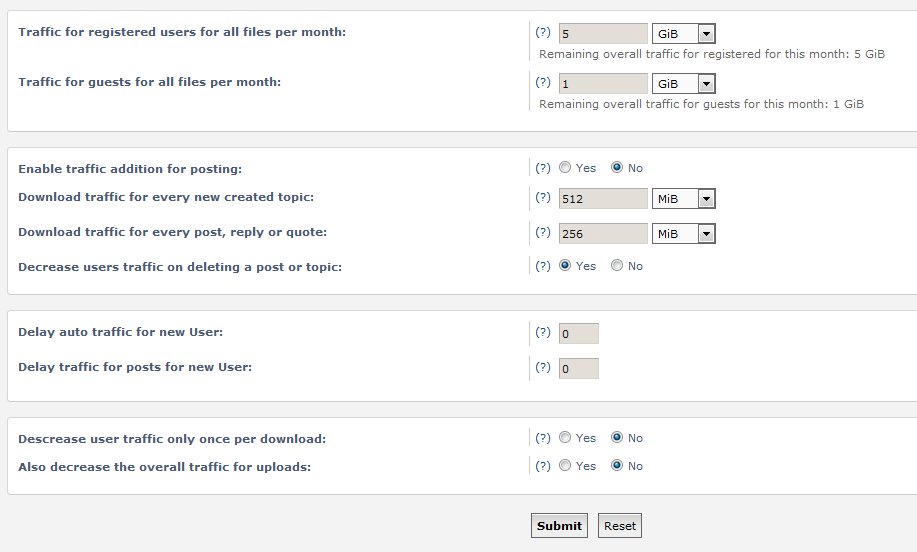 the other traffic settings