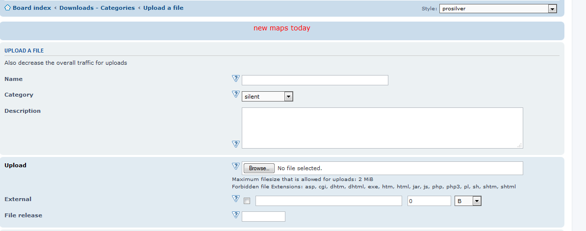 categories/upload a file