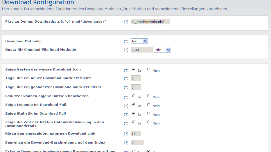 Allgemeine Einstellungen